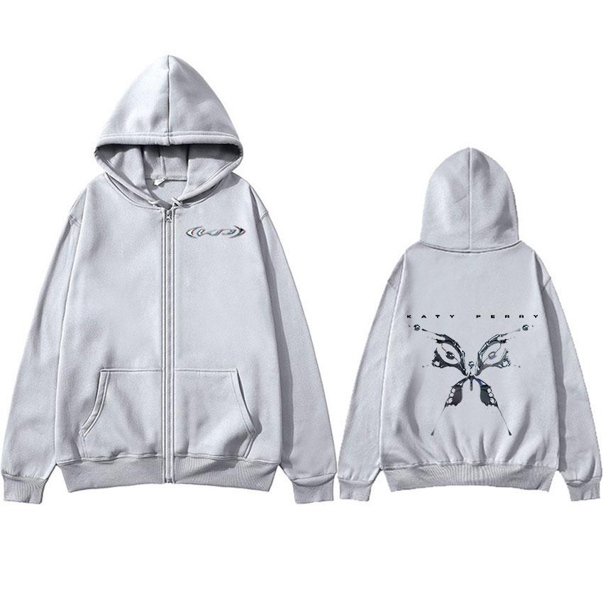 Singer Katy Perry Tour 2025 Album Zipper Hooded Men's Women Fashion Oversized Zip Up Jacket Sweatshirt Retro tide Clothing