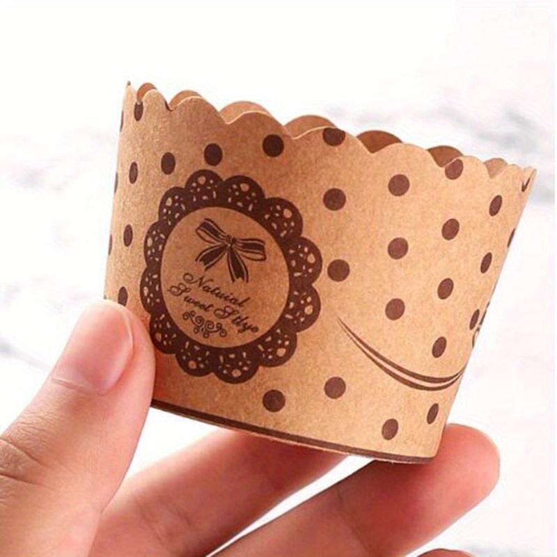 

50 шт., одноразовые стаканчики для кексов, коричневые стаканчики для кексов, твердые бумажные вкладыши для кексов, десертные стаканчики, инструменты для выпечки, кухонные аксессуары, предметы домашней кухни 1