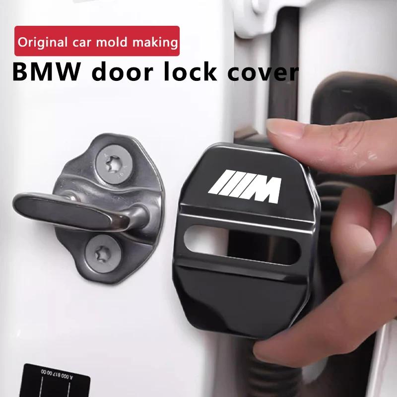 BAGV1 Car Sticker 4Pcs Titanium Alloy Car Door Lock Protective Cover For BMW E46 E90 E60 F30 F10 E39 E36 F20 G20 G30 E92 E87 E91 X5 E7