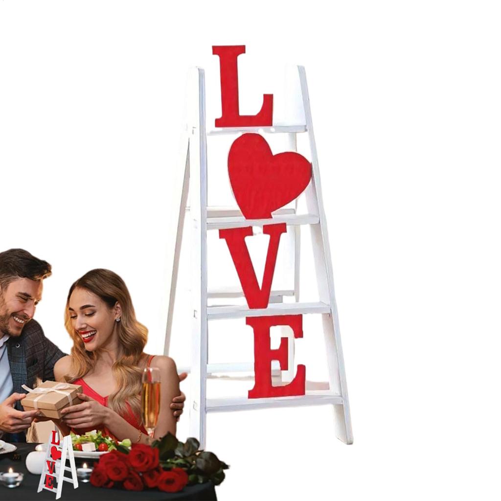 LOVE Valentine Ladder Model Tabletop Wooden Ornaments Home Decoration For Girlfriend Wife Gift Holiday Decorations