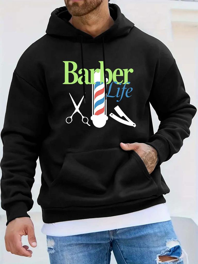 Barber Life Модный Бренд С Принтом Повседневная Спортивная Уличная Унисекс Толстовка Свитшот С Длинным Рукавом Унисекс Топ Осенняя/Зимняя Одежда