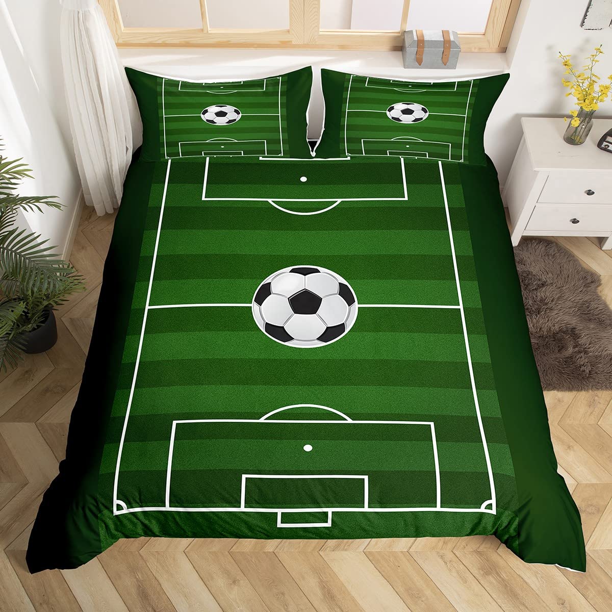 

Comforter Football Occer Sports Abstract Ice And Fire Art Design Teens Boys Cool Navy Blue 3 Pcs Bedding Set Comforter (quilt)-EU Single(135*200cm)3pcs