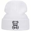 Fashionably Unisex Cute Little Bear Cartoon Embroidery Knitted Hat Men Leisure Travel Winter Hats Beanies Cap Hip Hop Caps