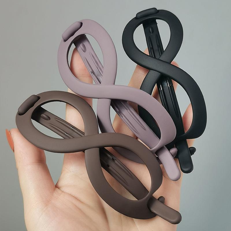 Wsuwka do włosów w kształcie ósemki do kucyków i koków - Prosty duży klips ozdobny do włosów