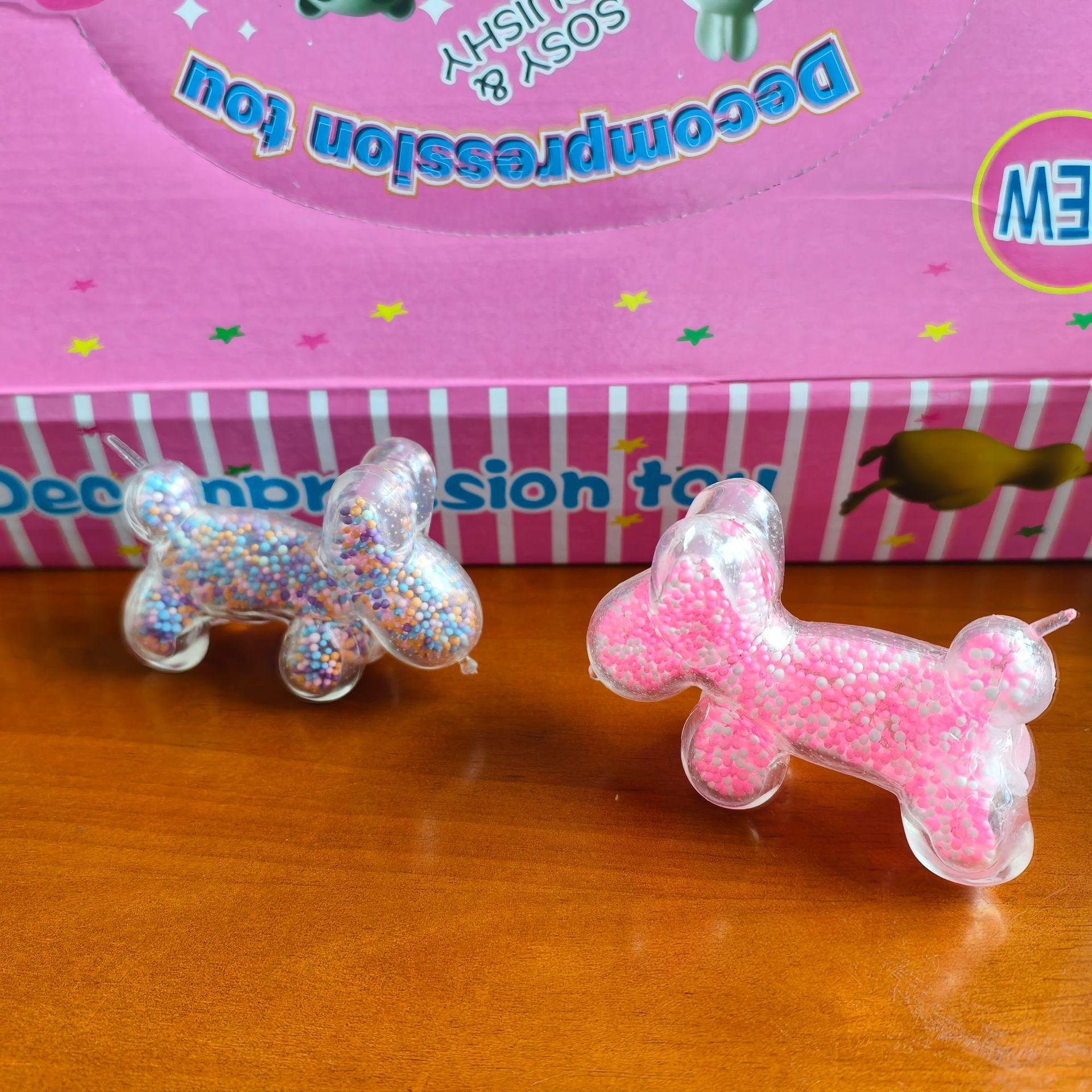 

Transparent Quicksand Balloon Dog Squeeze Toy - Children s Gift