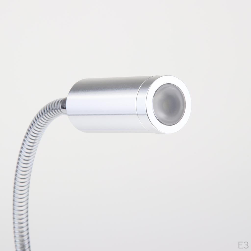 12V 3W 170LM RV Boat LED Reading Light Gooseneck Lamp Wall Surface Mount