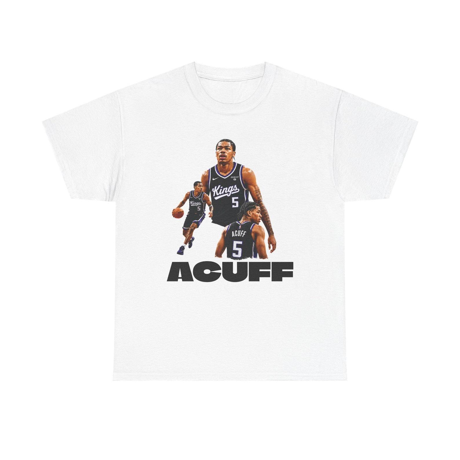 Darius Acuff Sacramento Kings Basketball Player Tee | Number 5 Jersey Back S