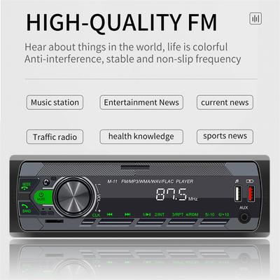 Bluetooth-Compatible Car Radio Player In-Dash MP3/WMA/WAV/FLAC Audio System