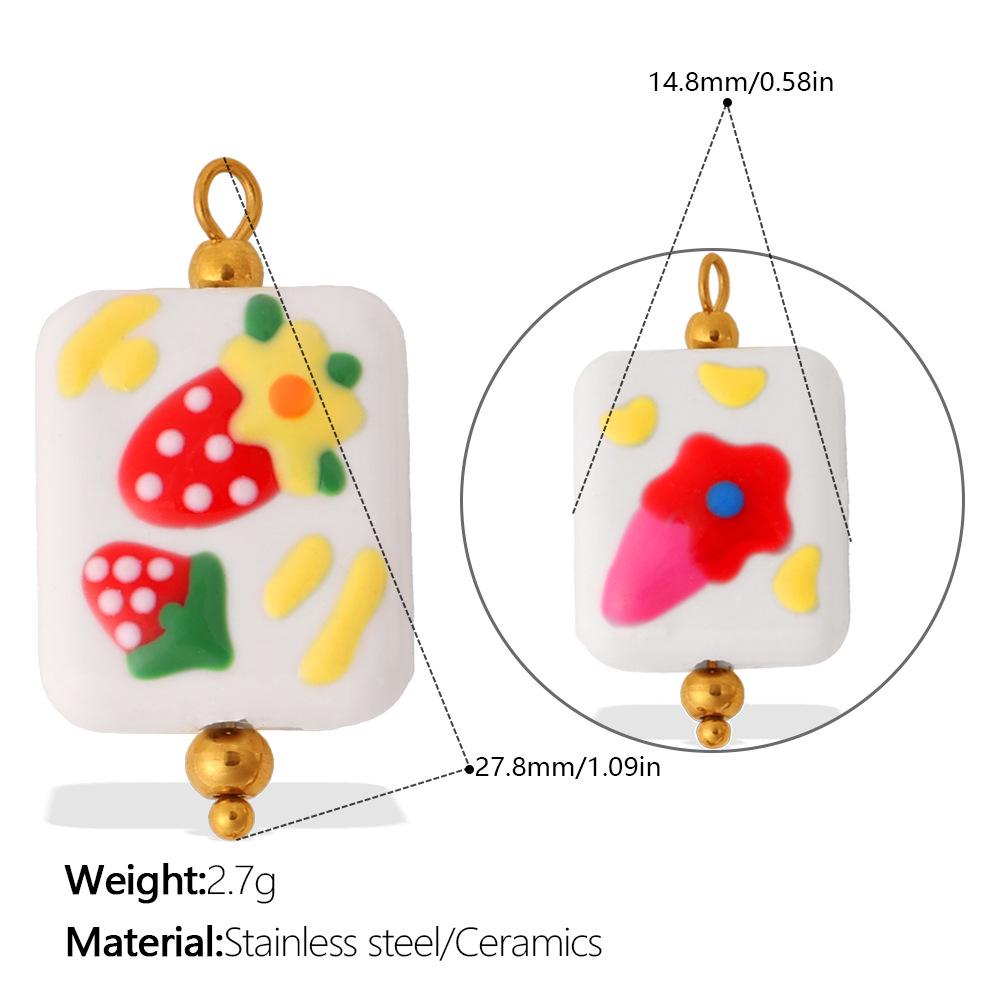 

Multicolor Ceramic Fruit & Flower Pendant for Women s DIY Necklace & Bracelet Jewelry