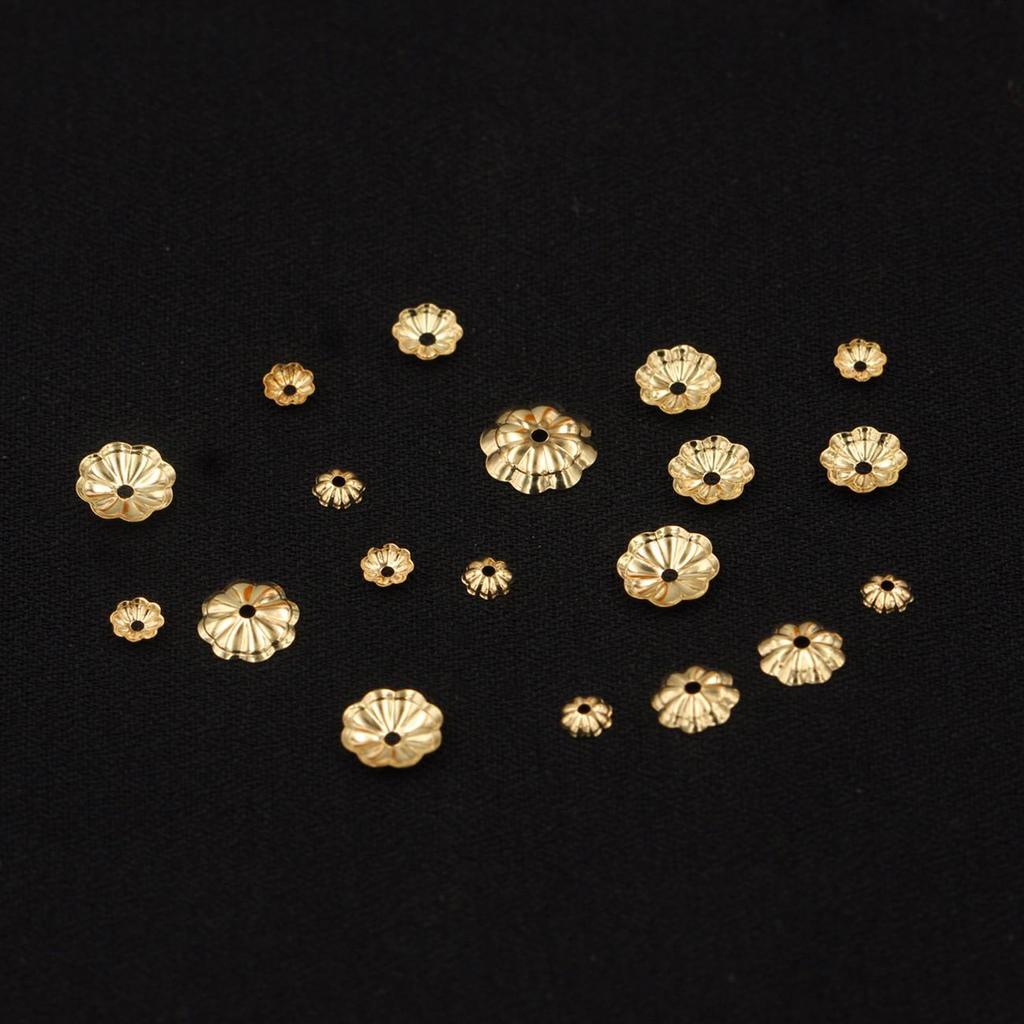 14K Gold-Filled Kristallblütenblatt Buddhistische Perlen-Separator