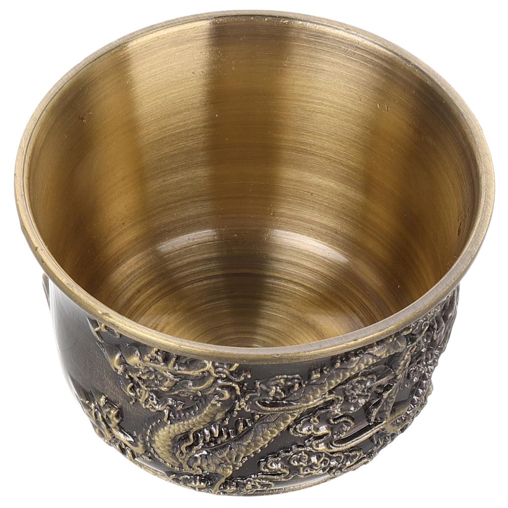 Chinese Traditional Mugs Bronze Water Cups Wine Mugs Retro Style Mug Drinking Tea Cups Engraving Chinese Tea Cup Teaware