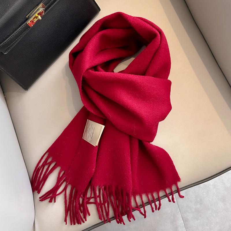 Luxurious Women's Winter Wool Scarf, Solid Color & Thickened for Warmth - Perfect Gift