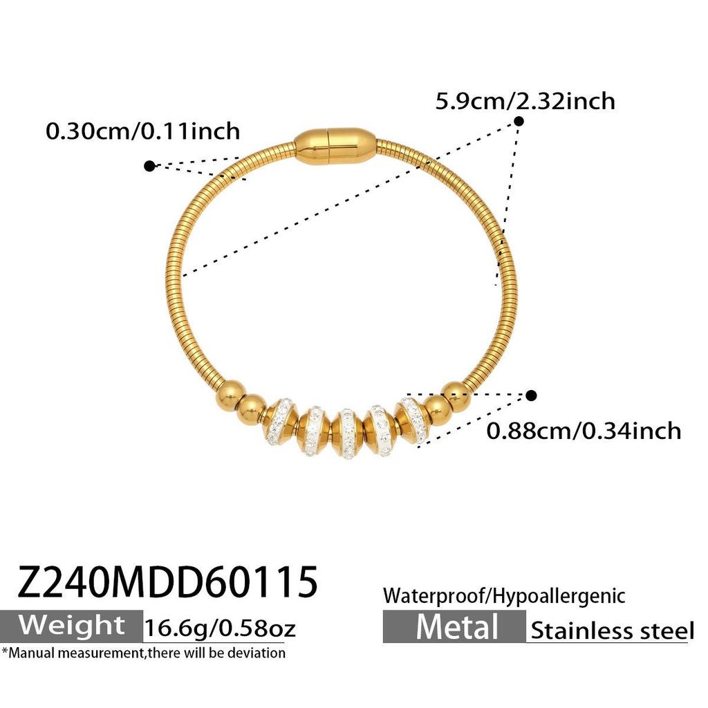 Niche Heart-Shaped Zircon Flower Stainless Steel Bracelet - European & American Style for Women