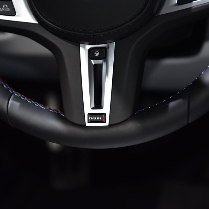 2/5/10 Stück Kohlefaser Lenkrad Auto Logo Emblem 3D Aufkleber für Nismo Nissan Juke Tiida Teana GTR 350Z 370Z 240SX Fairlady