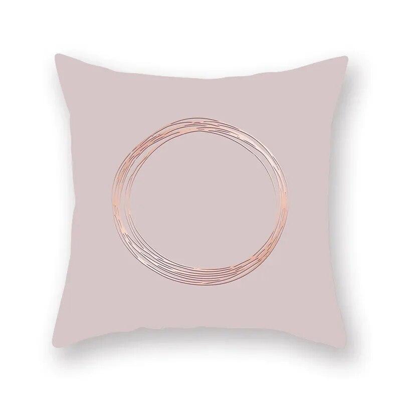 Rose Gold Abstract Printing Throw Pillow Cover Living Room Sofa Office Car Seat Lumbar Cushion   Home Decoration