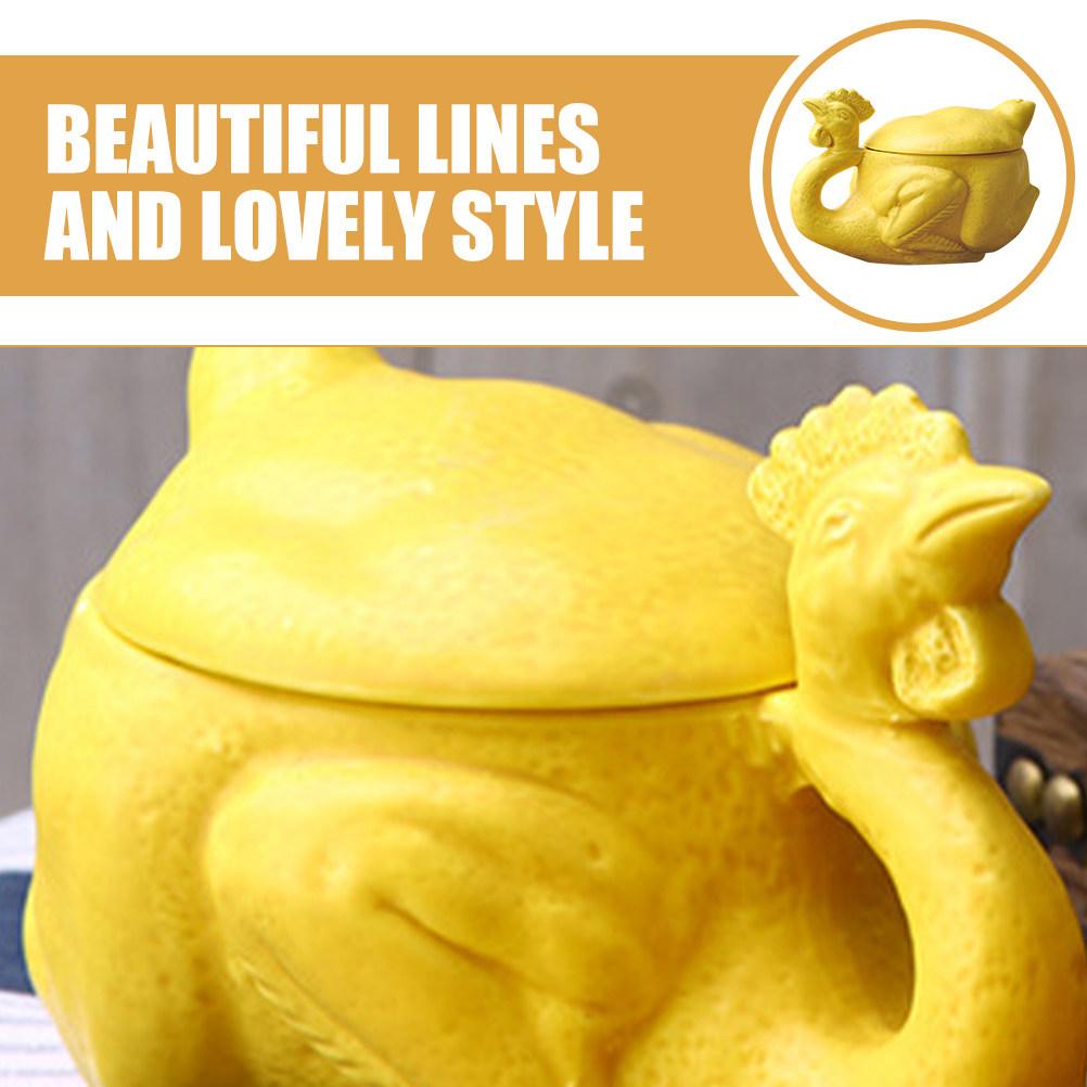 Funny Chicken Design Ceramic Coffee Mug with Lid Microwave Oven Safe Home Office Drink Cup for Tea Water Juice