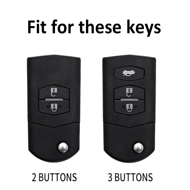Interior Mouldings Car Flip Key Case Cover Shell For Mazda 3 5 6 Series M6 RX8 MX5 2 3 Buttons Smart Keyless Key Protector Fob B