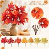 Artificial Maple Leaf Branch for Home Decor Autumn Simulation Leaf Stem Centerpiece Arrangement Thanksgiving Display