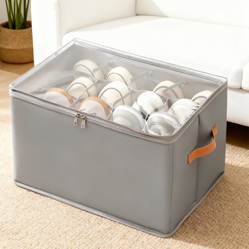 

1/2pc Foldable Shoe Oxford Storage Box Visible Jeans Cloth Shoe Organizer Dust-proof Shoe Containers Versatile Home Organization