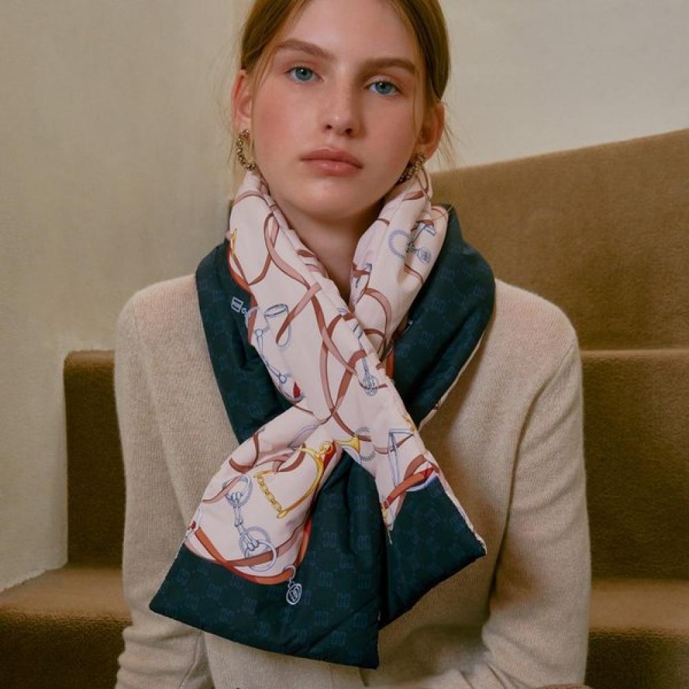 Daks Women Beige Mixed Pattern Padding Muffler Dbmu4f962mu Single option