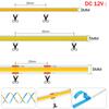 3mm 5mm 8mm Wide COB LED Strip 5V 12V 24V 320 LEDs High Density Flexible Self Adhesive Linear Lighting Tape