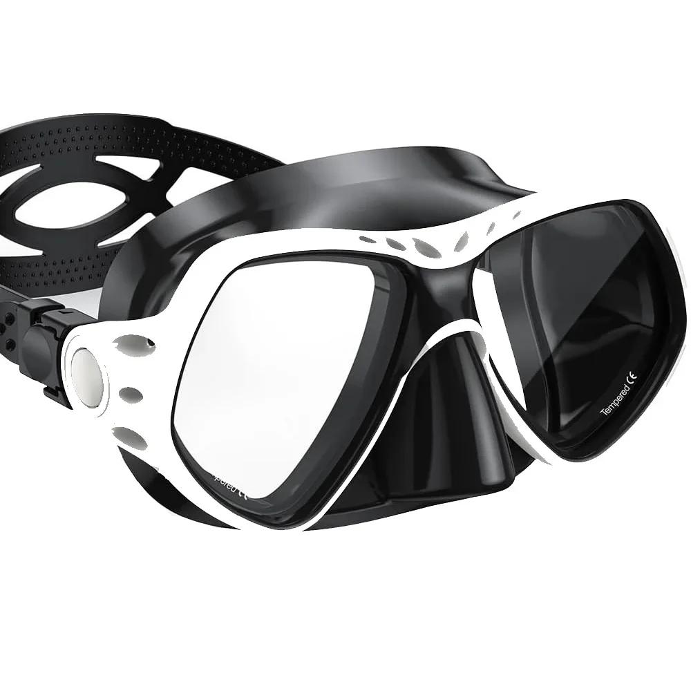 

Маска для подводного плавания, Широкая маска для снорклинга с антизапотевающим спреем, Закаленное стекло, Очки для снорклинга для взрослых и молодежи белый