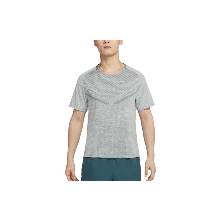 Nike T Shirts Men's Smoke Gray Crew Neck Moderate Straight Fit DM4754-084