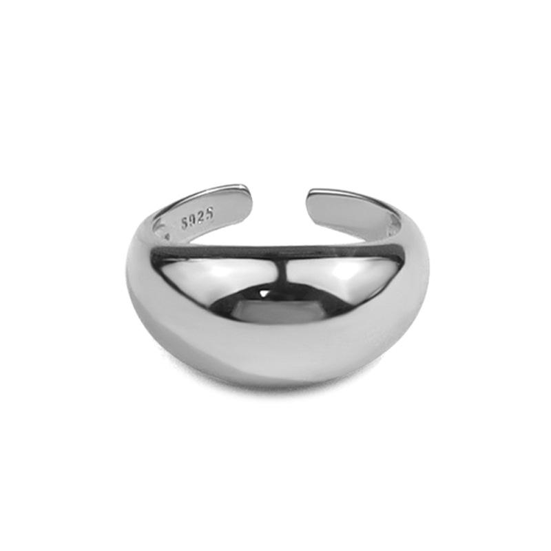 

925 Silver Ring for Women Men Smooth Geometric Finger Adjustable Party Jewelry resizable