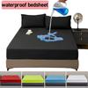 All-Season Waterproof Mattress Protector Soft Polyester Deep Pocket Sheet 8 Colors Modern Bed Fitted Sheet Durable Mattress Cover Bedding Bedspread