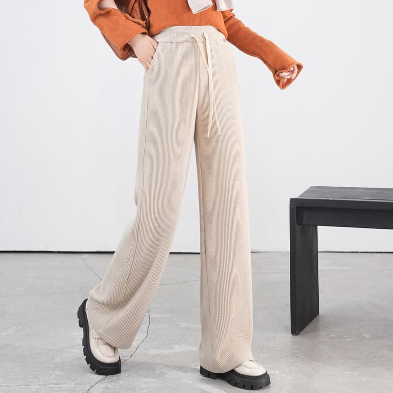 Yalu Women's Spring/Autumn High-Waist Straight-Leg Casual Trousers