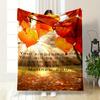 Autumn Leaves Christian Verse Blanket Printed Blanket for Living Room Bed Couch Lunch Break Soft Cozy Blanket for Friend's Festival Gift