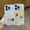 Yellow Hair Glasses Aqiu Is Suitable for Apple 11promax Mobile Phone Case, High Value for Girls, Huawei Xiaomi Vivo Transparent.