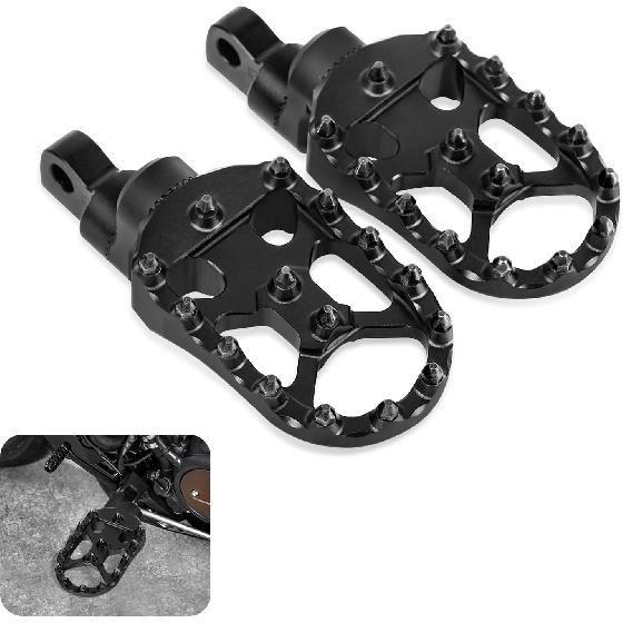 Motorcycle Front & Rear Footrest Foot Pegs Angle Adjustable MX Style Foot Peg Compatible with Harley Sportster 883 1200 XL Touring Softail Dyna Low
