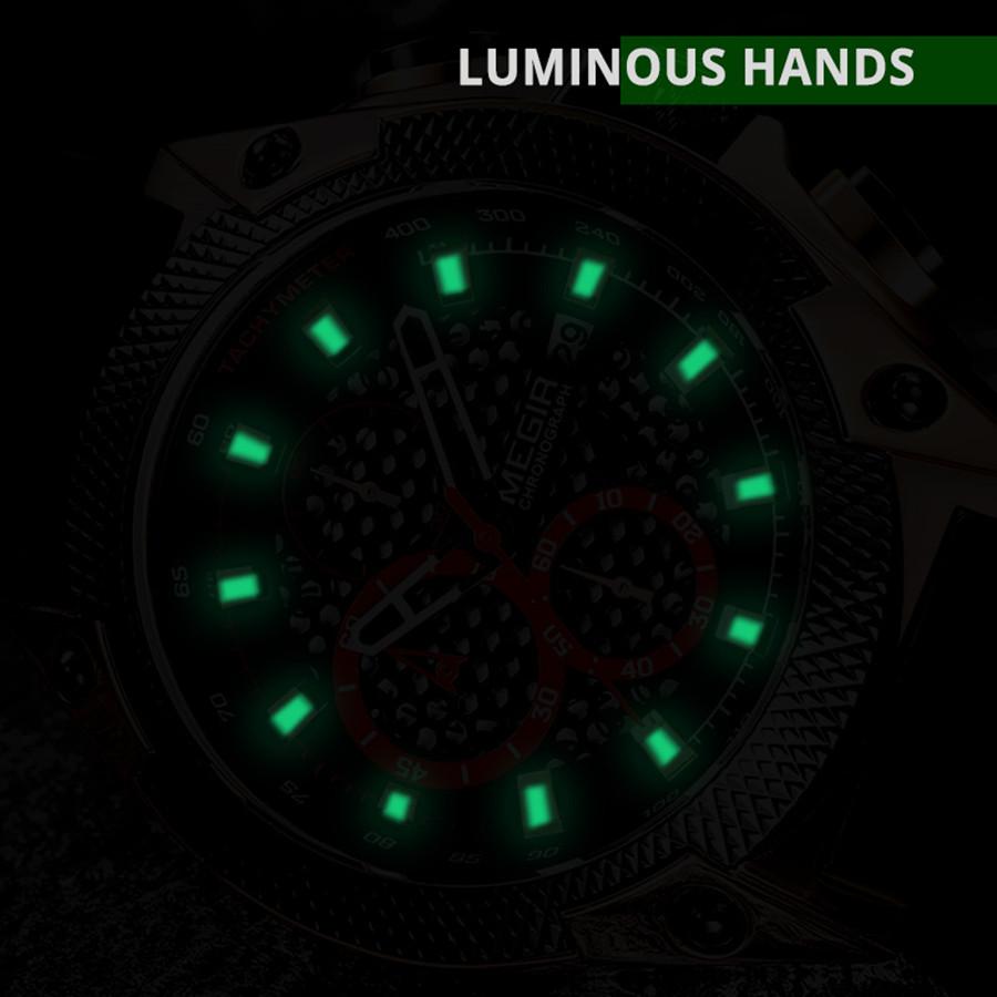 Megir Men Sport Watch Relogio Masculino Blue Silicone Strap Mens Watches Top Brand Luxury Luminous Waterproof Quartz Watch Man