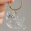 Transparent Cat Hair Storage Keychain Cute Gifts Portable Souvenirs Keychain DIY Decoration Pet Fur Keepsake Capsule