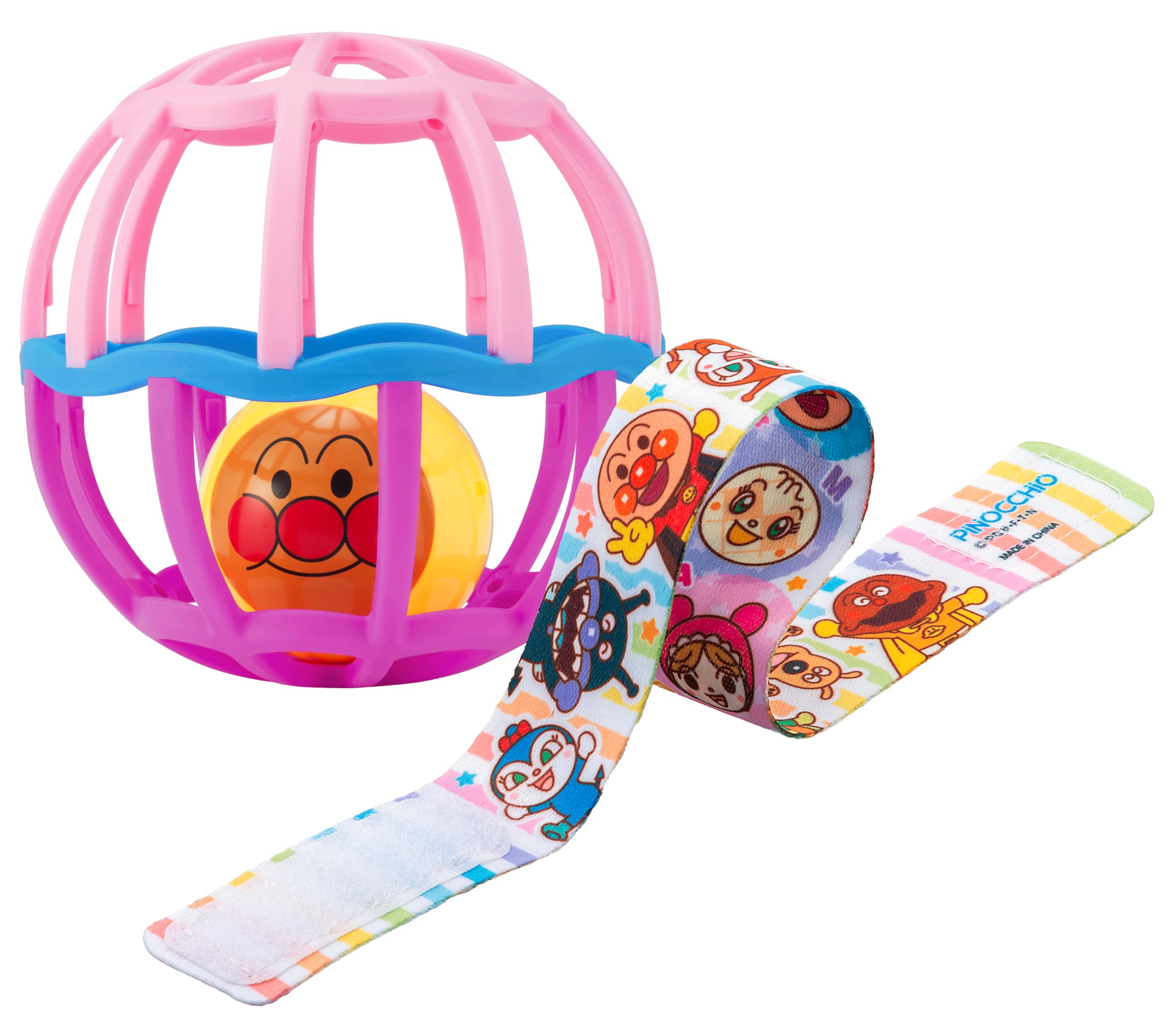 

AGATSUMA Anpanman Shaka Shaka Ball with Strap Pink Strap, [2024] розовый