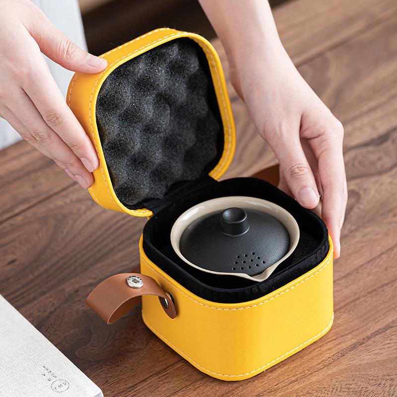 Travel tea set Small set Portable express cup Outdoor tea making tea cup Household three cups Kung Fu tea set