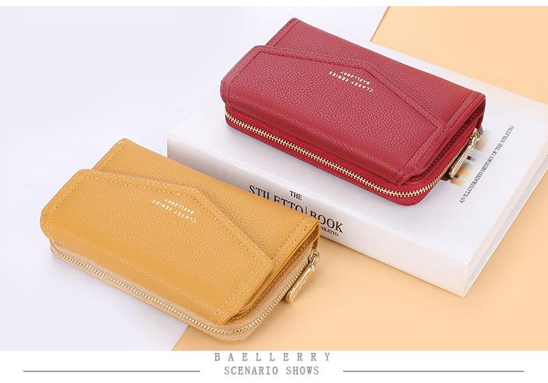 Versatile High-End Women's Cute Short Wallet with Card Slots & Zippered Coin Purse