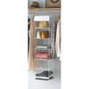 6-Shelf Hanging Organizer Clear Vinyl Sweater Shelves Space Saving Vertical Design Durable Metal Frame Clothing Accessories