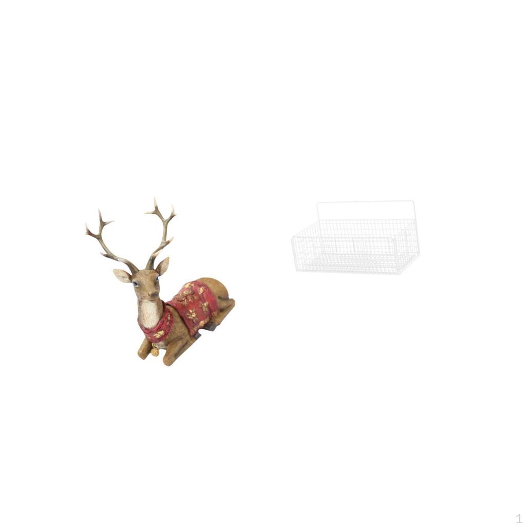 Reindeer Elk Sculpture Tabletop Ornament Deer Figurine Statue for Living Room Office Bedroom