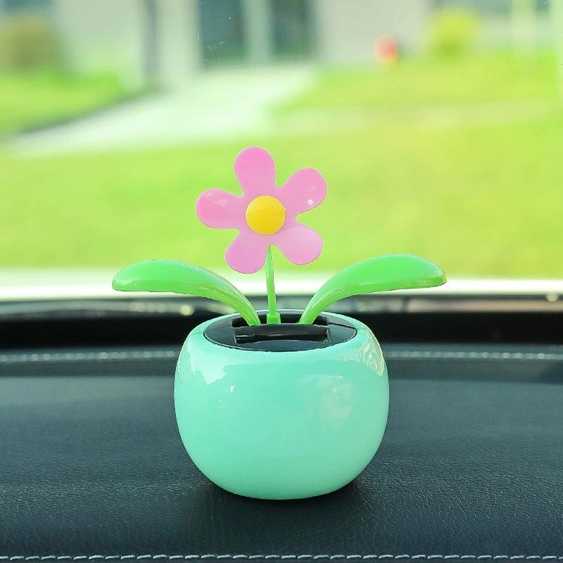 

Качающийся подсолнух на солнечной батарее, украшение для приборной панели автомобиля для салона автомобиля зелёный