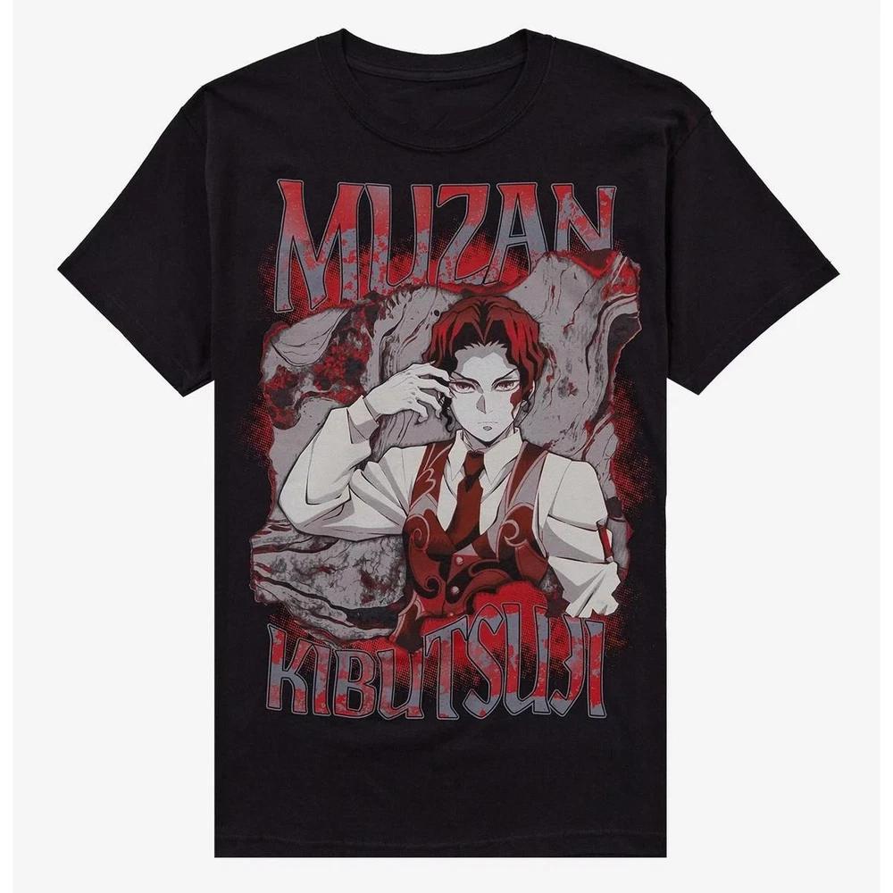 Anime Demon Slayer Kimetsu No Yaiba Muzan Kibutsuji Black TShirt S