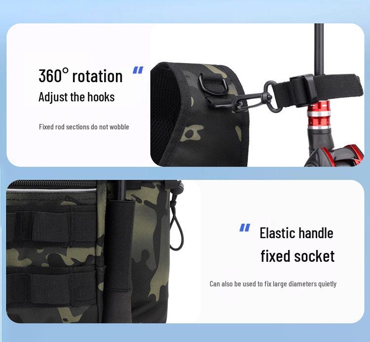 Men's Tactical Multi-Functional Fishing Waist Bag - Large Capacity, Waterproof, Single Rod Storage, Cross-Body Outdoor Backpack