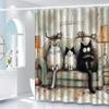 Süße Katzen auf dem Sofa Duschvorhang - Schimmelresistent, Wasserdichte Badezimmerdekoration, Einzigartiges Geschenk, Stilvolles Design, Entzückend