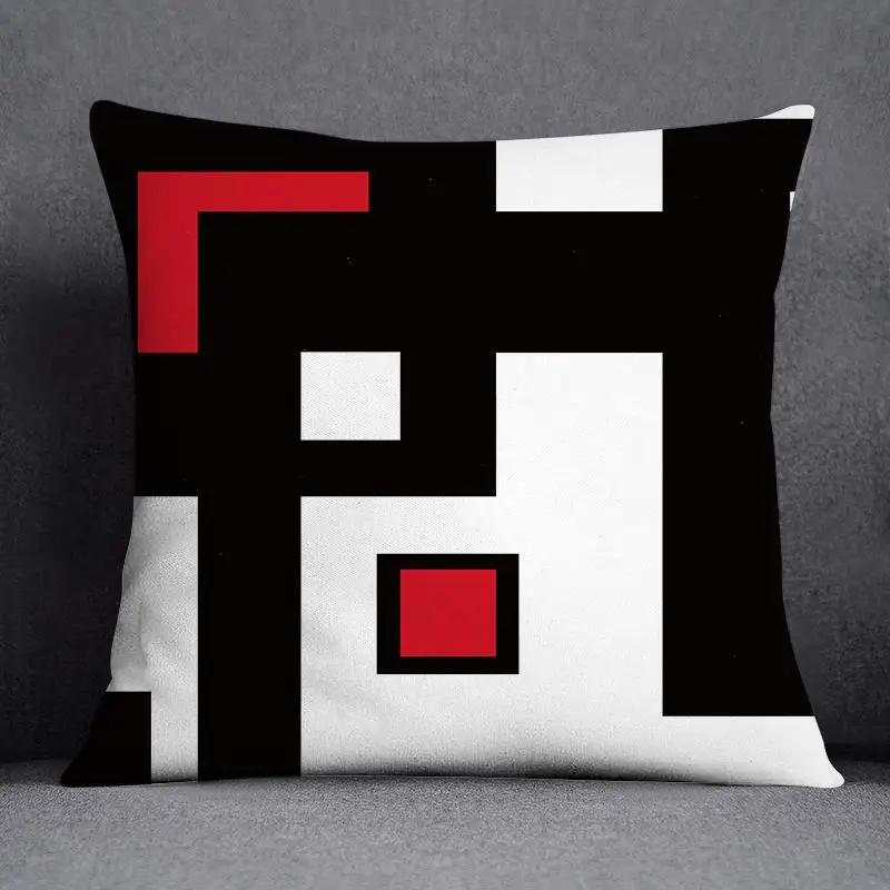 Abstract Geometric Printed Pattern Square Cushion Cover for Home Living Room Sofa Bedroom Decoration Pillow