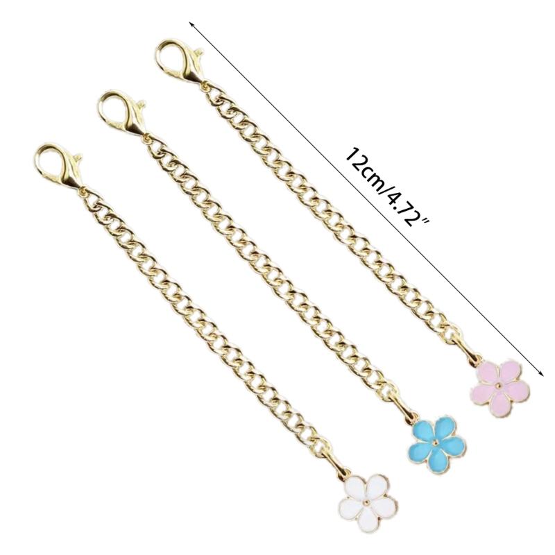 3Pcs Cup Flower Charm Chain Tumbler Water Cup Handle Decorative Charm Milk Teas Cup Pendants Gift for Girls Women
