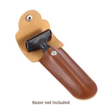 Pouzdro na holicí strojek Cestovní pouzdro na holicí strojek pro ruční oboustranný bezpečnostní holicí strojek Razor Pu Kožené přenosné cestovní pouzdro