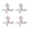 Mantel Shelf Christmas Stocking Holders Heavy Duty Silver Metal Mantel Hooks with Non-Slip Pads Stainless Steel 4 Styles
