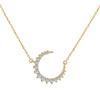 Colier Stil Coreean Argint Sterling 925 Semilună Trendy Pandantiv Lună cu Zirconiu și Diamant Încrustat Bijuterii de Modă pentru Femei