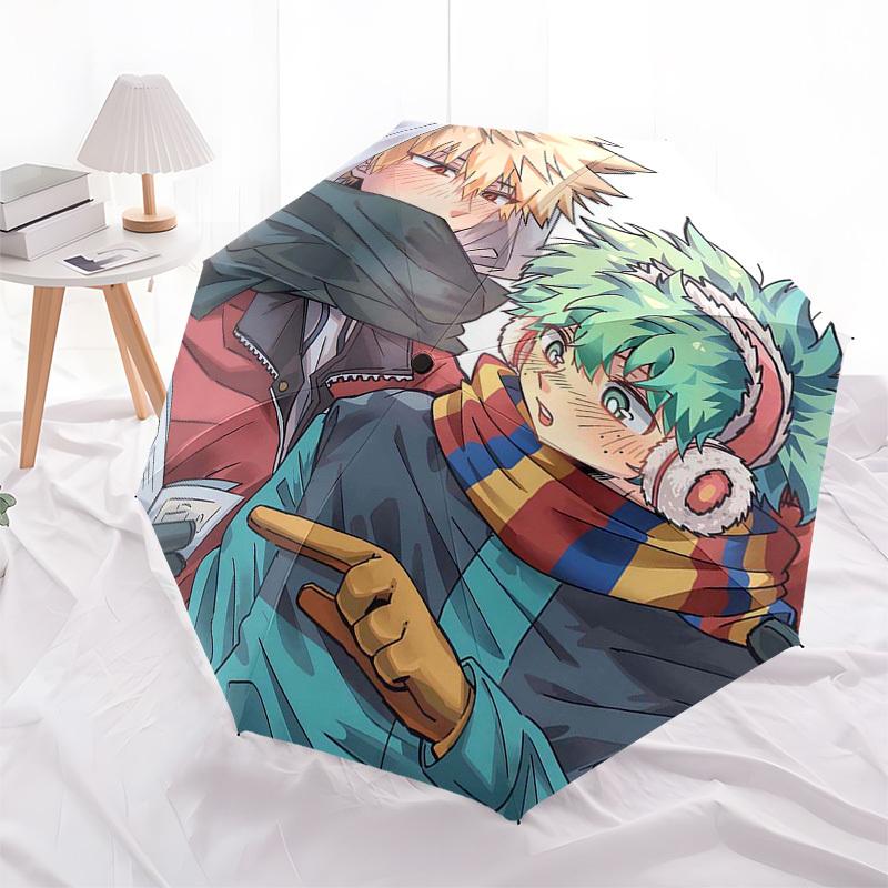 1pc My Hero Academia Boku no Hero Academia Izuku Midoriya Katsuki Bakugo Outdoor Umbrella Automatic Opening Folding Design 8 Bone Iron Frame Festival